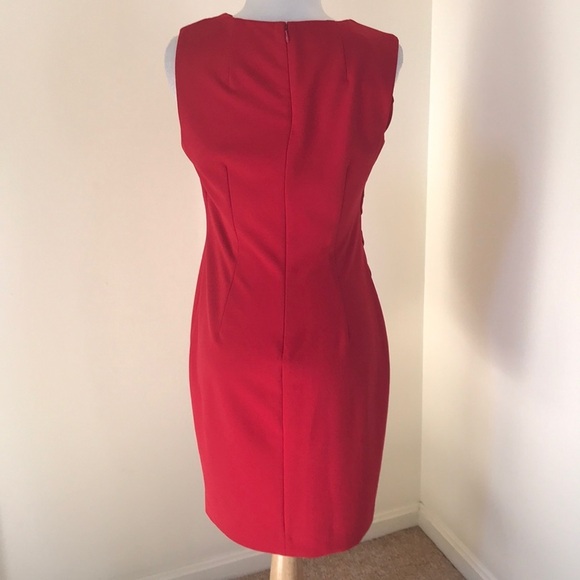 CALVIN KLEIN Size 8 red sheath dress - Picture 4 of 9